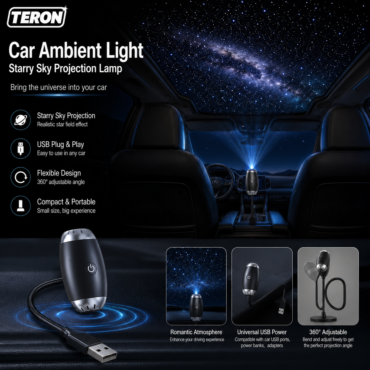 TERON Galaxy Light – Turn Your Car Into a Starry Universe ✨