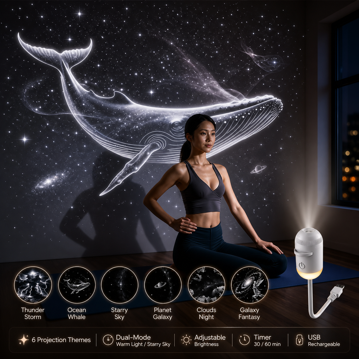 Teron™ Galaxy Night Light Projector